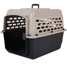 PETMATE VARI KENNEL 28" 25-30LBS ~ BLEACHED LINEN & BLACK (IATA APPROVED)