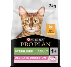 Pro Plan Sterilised Adult Delicate Digestion Dry Cat Food With Chicken, 3 Kg