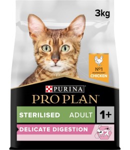 Pro Plan Sterilised Adult Delicate Digestion Dry Cat Food With Chicken, 3 Kg