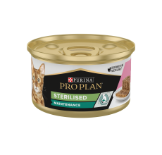 Purina Pro Plan Adult Sterilised Maintenance, Wet Cat Food, Terrine with Salmon and Tuna 85g