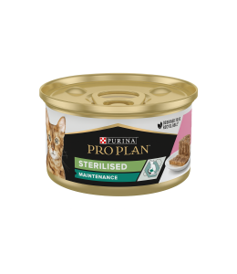 Purina Pro Plan Adult Sterilised Maintenance, Wet Cat Food, Terrine with Salmon and Tuna 85g