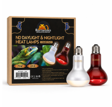 Reptiworks Nd Daylight&Nightlight Heat Lamps - 75Watts Combo PackBsl75 & Ifl75