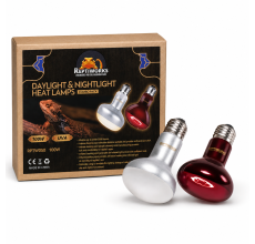 Reptiworks Daylight&Nightlight Heat Lamps - 100Watts Combo PackFcb100 & Ifl100