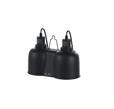 Reptiworks 2 In 1 Double Dome Lamp Fixture Max.200W×233.2X17.2X20.4Cm / 13"X6.7"X8"