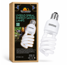 Reptiworks Uvb5.0 Spiral Energe Saving Lamps-26W6X6X14.7Cm / 3.7"X3.7"X5.7"