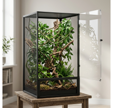 Reptiworks Deluxe Foldable Air Screen Cage - Front Full Open Acrylic Door450*450*762Mm/17.7''X17.7''X30'' Including Pvc Tray