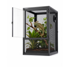 Reptiworks Deluxe Foldable Air Screen Cage - Front Full Open Acrylic Door300*300*450Mm / 11.8"X11.8"X17.7" Including Pvc Tray
