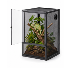 Reptiworks Deluxe Foldable Air Screen Cage - Front Full Open Acrylic Door450*450*600Mm / 17.7"X17.7"X23.6" Including Pvc Tray