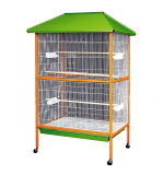 Dayang Bird Cage (A01) - 107 x 88.5 x 170cm - Wire: White + Frame: Orange