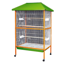 Dayang Bird Cage (A01) - 107 x 88.5 x 170cm - Wire: White + Frame: Orange