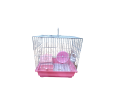 Dayang Hamster Cage 30 x 23 x 31cm - Pink Body & White Grill