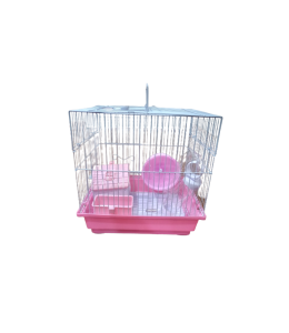 Dayang Hamster Cage 30 x 23 x 31cm - Pink Body & White Grill
