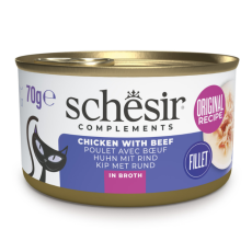 Schesir Complements Cat Wet Food In Broth Chicken With Beef 70g