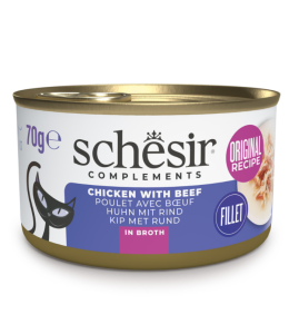 Schesir Complements Cat Wet Food In Broth Chicken With Beef 70g