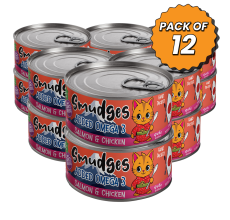 Smudges Kitten Salmon Pate Mixed with Shredded Chicken 60g Pack of 12