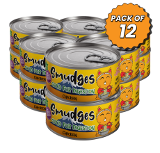 Smudges Adult Cat Chicken Flakes in Gravy 80g Pack of 12