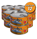 Smudges Adult Cat Tuna Flakes With Shrimp & Pumpkin in Gravy 80g Pack of 12