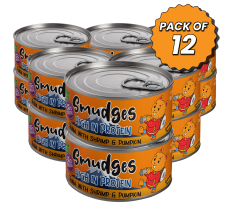 Smudges Adult Cat Tuna Flakes With Shrimp & Pumpkin in Gravy 80g Pack of 12
