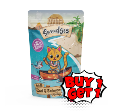 Buy one Get one Aloha Smudges Cod & Salmon Adult Cat wet food in Gravy 85g Pouch
