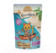 Aloha Smudges Cod & Salmon Adult Cat wet food in Gravy 85g Pouch