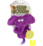 HEAR DOGGY Mini Flattie Elephant with Chew Guard Technology and Silent Squeak Tech Plush Dog Toy