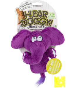 HEAR DOGGY Mini Flattie Elephant with Chew Guard Technology and Silent Squeak Tech Plush Dog Toy