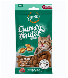 Gnawlers Chicken & Milk Flavour Crunchy & Tender Cat Treats 65g