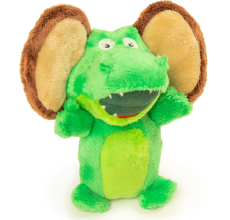 goDog® Silent Squeak™ Flips Gator Monkey with Chew Guard Technology™ Durable Plush Dog Toy Large