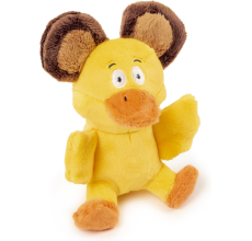 goDog® Silent Squeak™ Flips Duck Bear with Chew Guard Technology™ Durable Plush Dog Toy Small