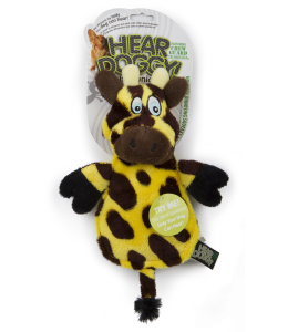 HEAR DOGGY!® Flattie Giraffe with Chew Guard Technology™ and Silent Squeak Technology™ Plush Dog Toy