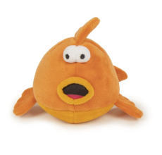 goDog Action Plush Gold Fish with Chew Guard Technology Animated Squeaker Dog Toy