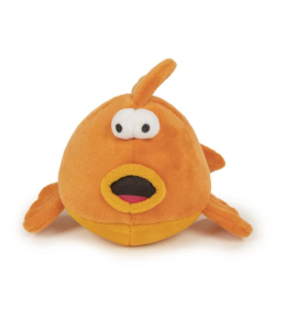 goDog Action Plush Gold Fish with Chew Guard Technology Animated Squeaker Dog Toy