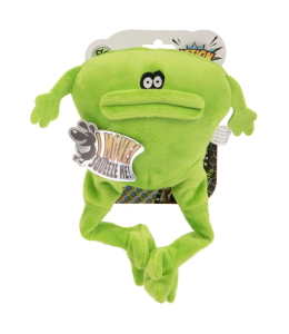 goDog Action Plush Frog with Chew Guard Technology Animated Squeaker Dog Toy