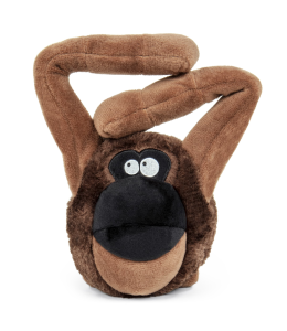 goDog Action Plush Ape with Chew Guard Technology Animated Squeaker Dog Toy