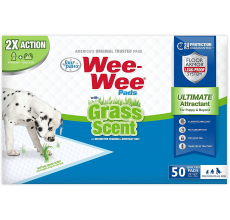Four Paws Wee-Wee Grass-Scent Pads 50 Count Puppy Pads