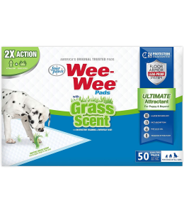 Four Paws Wee-Wee Grass-Scent Pads 50 Count Puppy Pads