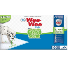 Four Paws Wee-Wee Grass-Scent Pads 100 Count Box Puppy Pads