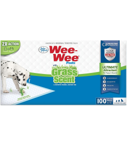 Four Paws Wee-Wee Grass-Scent Pads 100 Count Box Puppy Pads