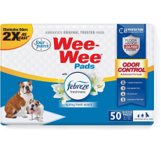 Four Paws Wee-Wee Odor Control Pads With Febreze Freshness 50 Ct Puppy Pads