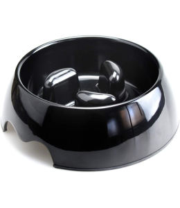 Nutrapet Melamine slow-feeding Bowl, Black Medium 17.5 - 6.5 cms ml/oz