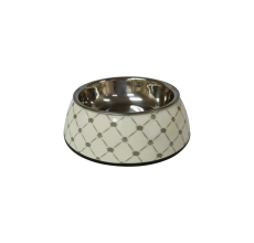 Nutrapet Applique Melamine Round Bowl Black & White Medium