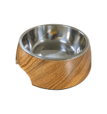 Nutrapet Applique Melamine Round Bowl Dk Wooden Large