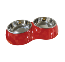 Nutrapet Double Dinner Bowl, Red Small