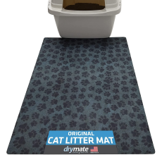 Drymate Cat Litter Mats PAW DOTS BLACK 20 X 28 Inch/ 51Cms X 71 Cms