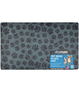 Drymate Mats for Dogs & Cats PAW DOTS BLACK 12 X 20 Inch - 30 Cms X 50 Cms