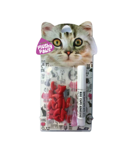 NutraPet Plushy Paws Nail Caps Red #4 Small