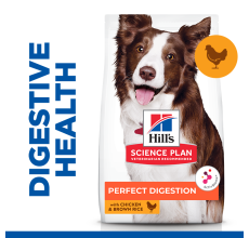 Hill’s Science Plan Perfect Digestion Medium Adult 1+ Dog Food with Chicken and Brown Rice - 14kg