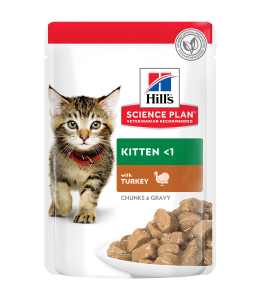 Hill's Science Plan Tender Chunks in Gravy Kitten Turkey Pouches - 85g