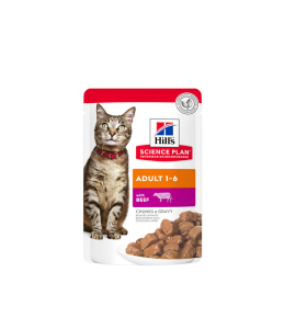 Hill's Science Plan Adult Wet Cat Food Beef Pouches - 85g