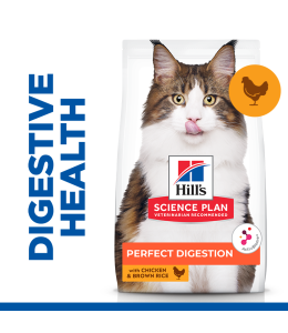 Hill's Science Plan Perfect Digestion Adult 1+ Cat Food with Chicken & Brown Rice - 1.5kg